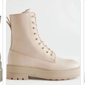 & OTHER STORIES BEIGE COLOR PLATFORM COMBAT BOOTS IN GREAT CONDITION  SI…